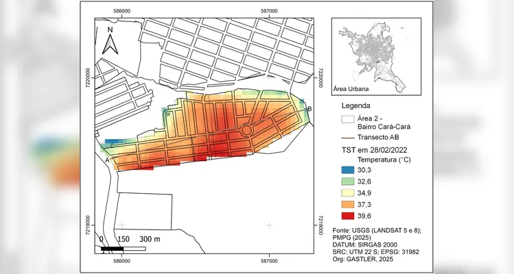 Pesquisa aponta aumento de temperatura da superfície de Ponta Grossa