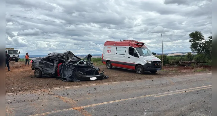 Veja fotos do acidente que deixou um homem morto entre Ponta Grossa e Palmeira