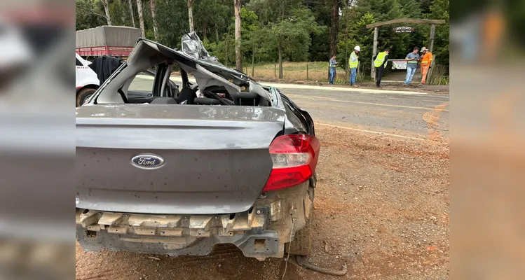 Veja fotos do acidente que deixou um homem morto entre Ponta Grossa e Palmeira
