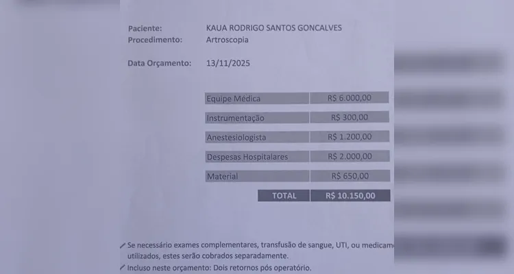Família cria vaquinha online para auxiliar em cirurgia de adolescente de Ponta Grossa