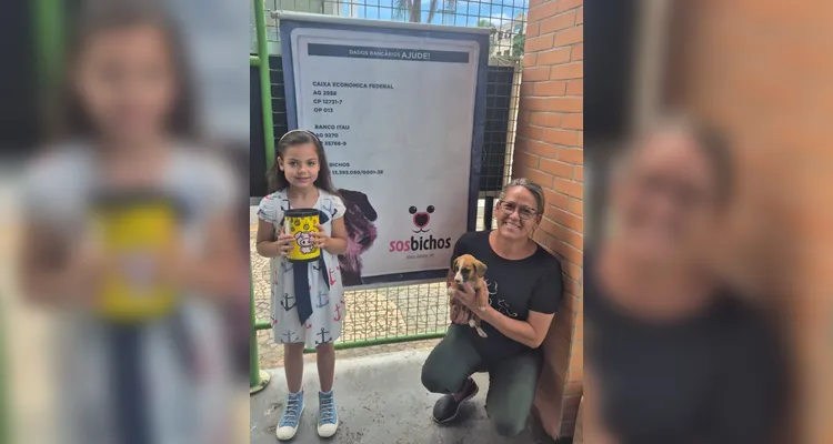 Menina comove membros da SOS Bichos ao doar R$ 220 guardados em 'cofrinho'
