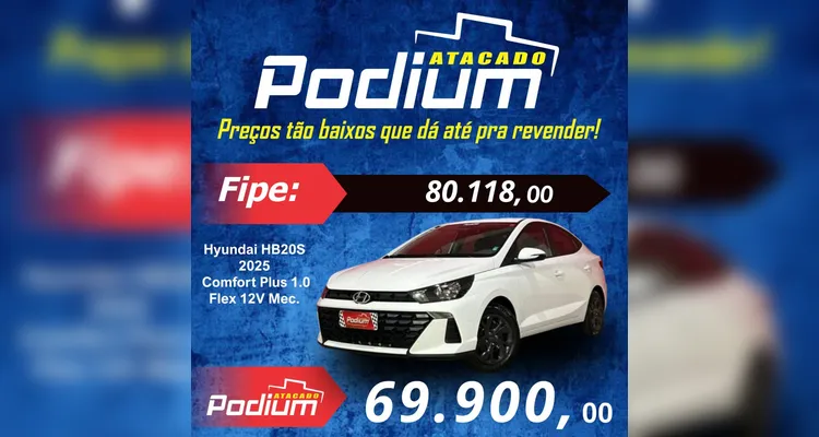 Podium Automóveis lança vendas de carros com preço de atacado para todo público