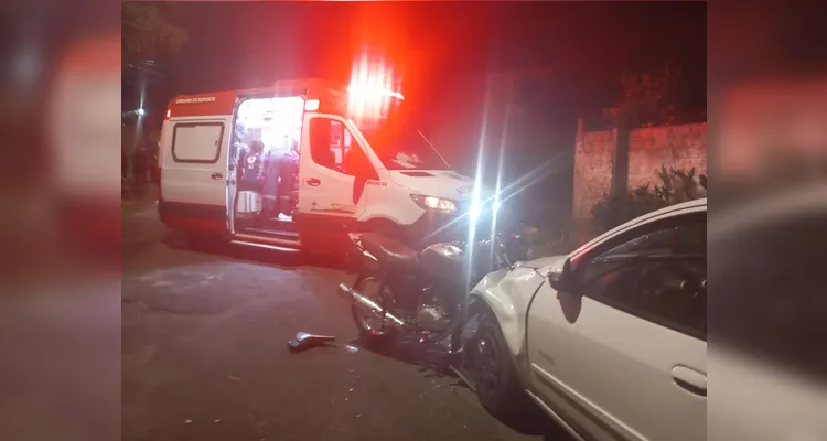 Motociclista fica gravemente ferido em colisão frontal em Ponta Grossa