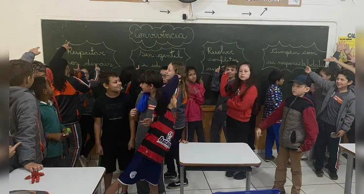 A classe também desenvolveu encenações com os aprendizados recebidos.