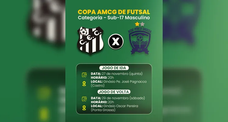 Finais da Copa AMCG de Futsal começam nesta quinta; veja o calendário de jogos