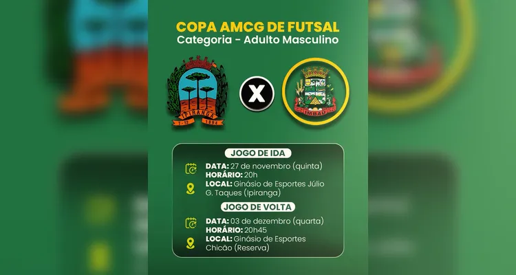 Finais da Copa AMCG de Futsal começam nesta quinta; veja o calendário de jogos