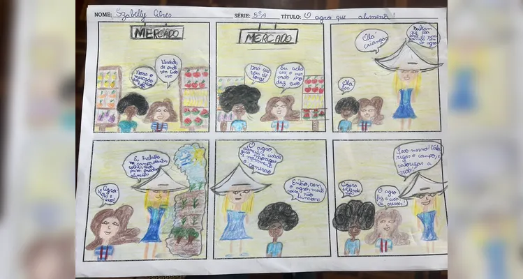 A turma produziu uma nova HQ com os personagens da história trabalhada, se empenharam em ações tarefas de casa, como fotografar alimentos e entrevistar os familiares, e ainda fizeram uma saída a campo muito especial.