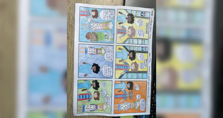 A turma produziu uma nova HQ com os personagens da história trabalhada, se empenharam em ações tarefas de casa, como fotografar alimentos e entrevistar os familiares, e ainda fizeram uma saída a campo muito especial.