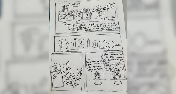 A classe realizou uma série de estudos e ações, entre elas a confecção de cartazes e a preparação de biscoitos.