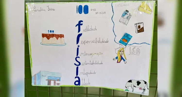 A classe realizou uma série de estudos e ações, entre elas a confecção de cartazes e a preparação de biscoitos.