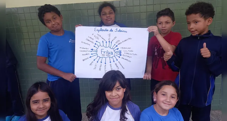 A turma confeccionou diversos cartazes sobre a temática