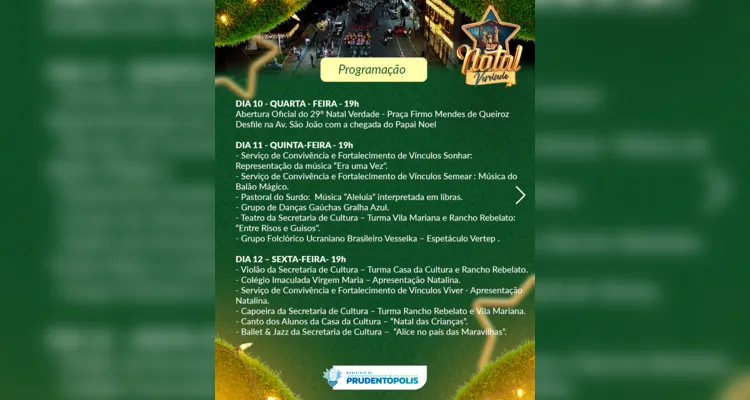 Confira a programação completa.