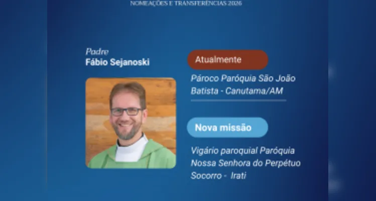 Dom Bruno anuncia transferências e cinco novas paróquias em Ponta Grossa