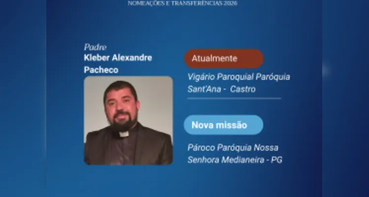 Dom Bruno anuncia transferências e cinco novas paróquias em Ponta Grossa