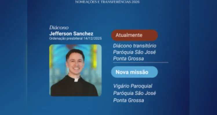 Dom Bruno anuncia transferências e cinco novas paróquias em Ponta Grossa