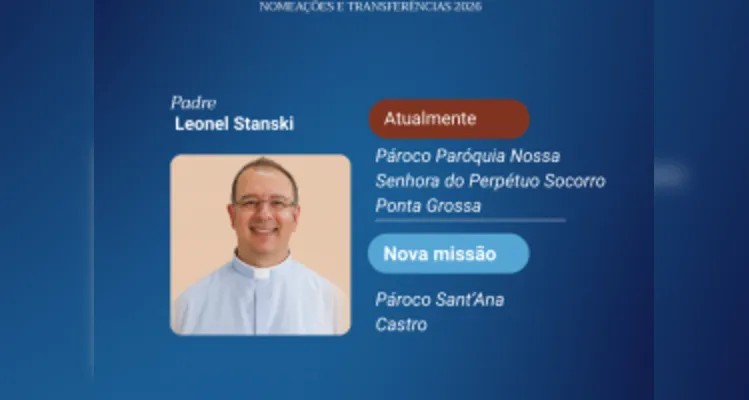Dom Bruno anuncia transferências e cinco novas paróquias em Ponta Grossa