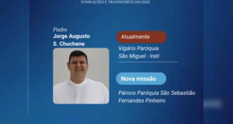 Dom Bruno anuncia transferências e cinco novas paróquias em Ponta Grossa