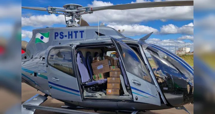 Com apoio aéreo, PR leva milhares de insumos hospitalares para Rio Bonito do Iguaçu