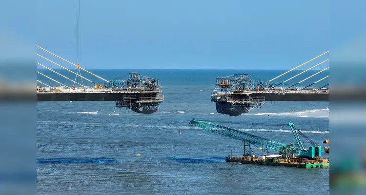 Ponte de Guaratuba chega a 88% de execução com a instalação das estacas
