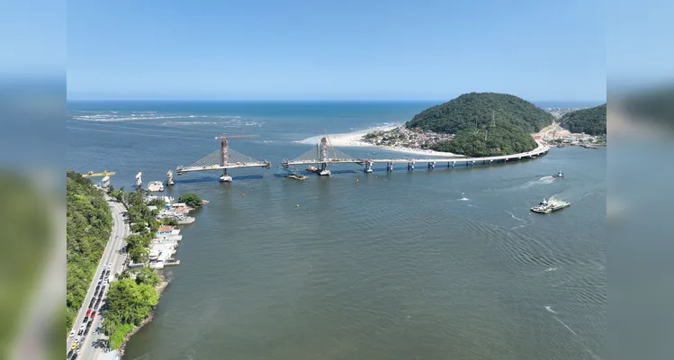 Ponte de Guaratuba chega a 88% de execução com a instalação das estacas