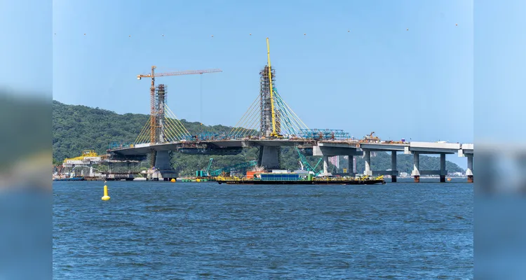 Ponte de Guaratuba chega a 88% de execução com a instalação das estacas