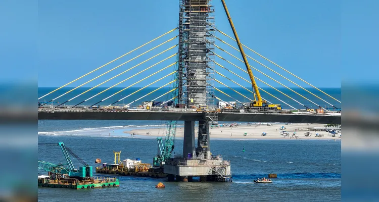 Ponte de Guaratuba chega a 88% de execução com a instalação das estacas
