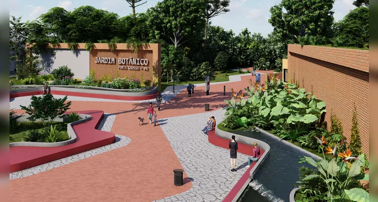 A entrada do Jardim Botânico em Oficinas