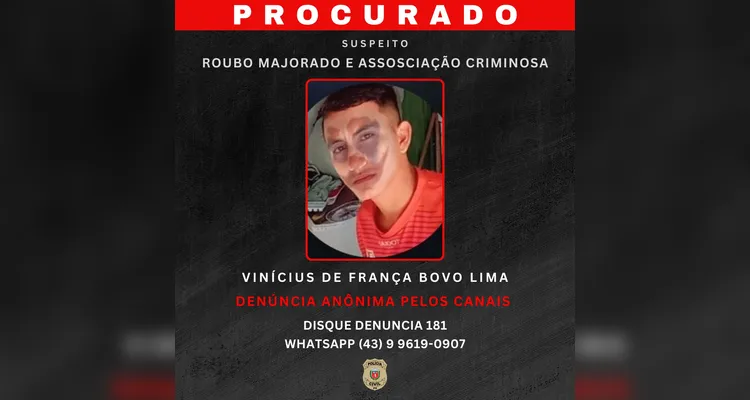 Polícia de Sengés conclui investigação de roubo, prende suspeito e procura foragidos