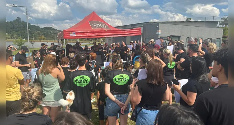 Manifestantes se emocionaram durante protesto