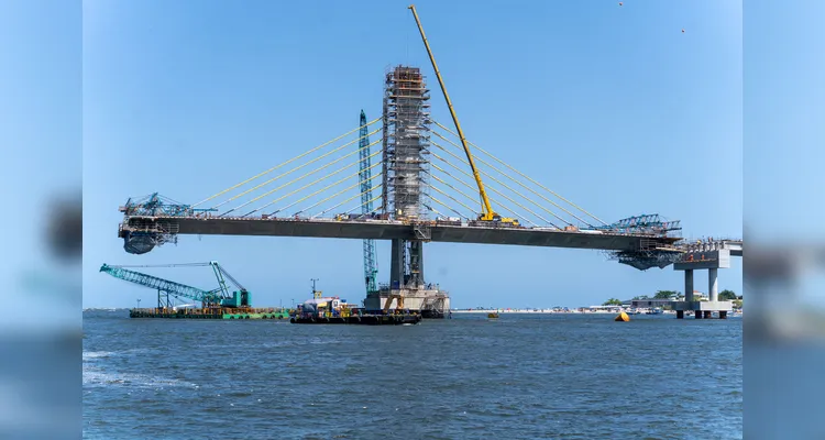 Ponte de Guaratuba chega a 88% de execução com a instalação das estacas