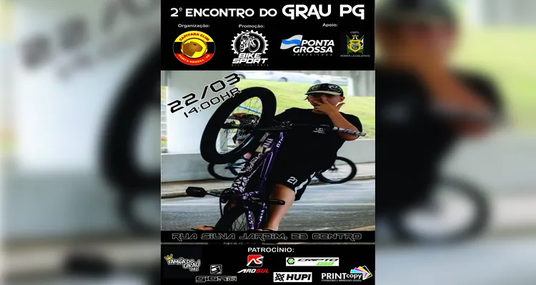 Ponta Grossa recebe '2º Encontro do Grau' com manobras de bicicleta e ação solidária