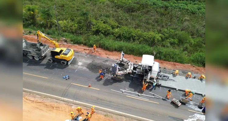 Obras da PR-151, entre Palmeira e Ponta Grossa.