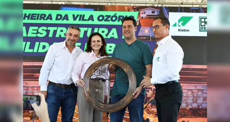 Em parceria com a Klabin, Ratinho Junior inaugura trincheira na PR-160 em Telêmaco Borba