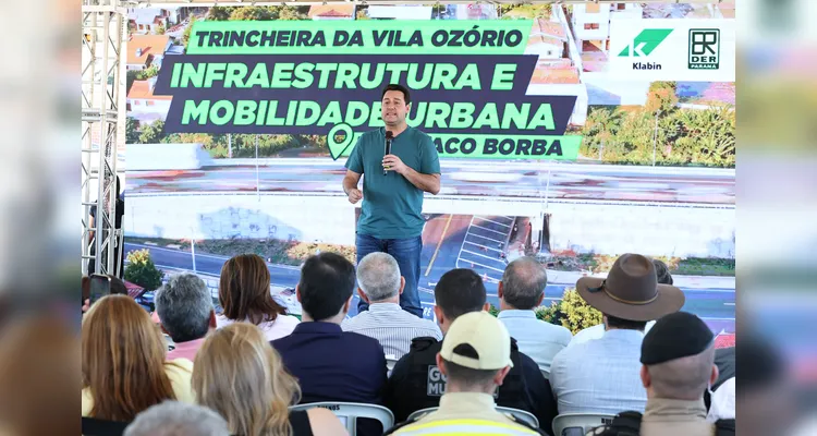 Em parceria com a Klabin, Ratinho Junior inaugura trincheira na PR-160 em Telêmaco Borba