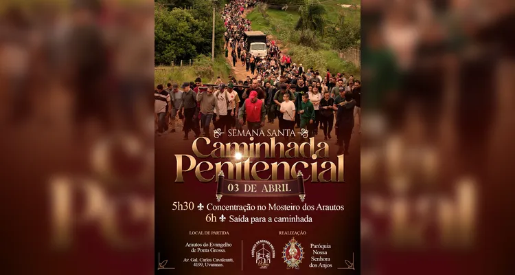 Caminhada penitencial reúne fiéis na Sexta-feira Santa em Ponta Grossa