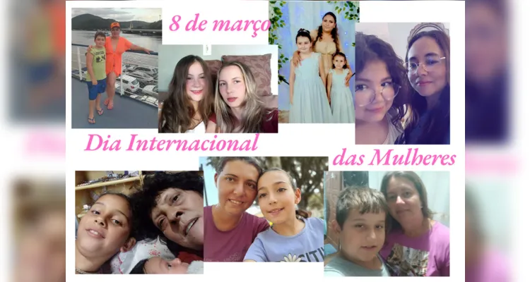 Confira a montagem com as fotos dos alunos ao lado de uma mulher que admiram