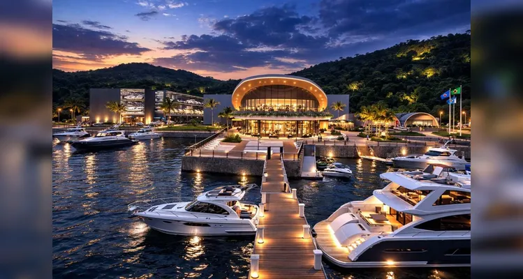 A marina, principal estrutura do empreendimento, contará com 303 vagas molhadas (para embarcações atracadas na baía) e 400 vagas secas (para embarcações alocadas internamente)