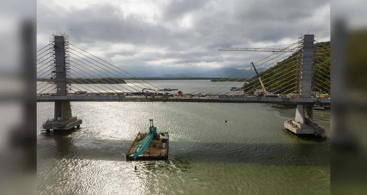 Estado divulga novas imagens da construção da Ponte de Guaratuba