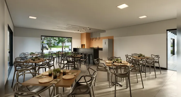 O Ideal.e tem ampla estrutura, com áreas comuns