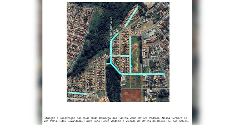 Ruas que ainda devem ser pavimentadas na região do bairro Parque dos Sabiás, em Ponta Grossa