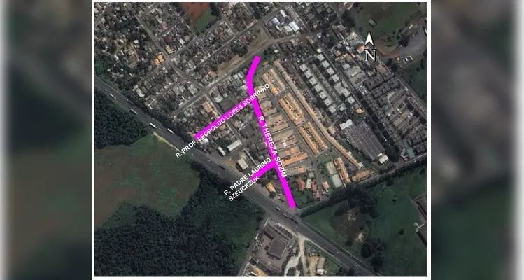 Ruas que ainda devem ser pavimentadas na região do bairro Colônia Dona Luiza, em Ponta Grossa