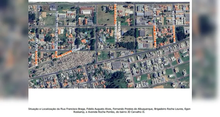 Ruas que ainda devem ser pavimentadas na região do bairro Jardim Carvalho II, em Ponta Grossa