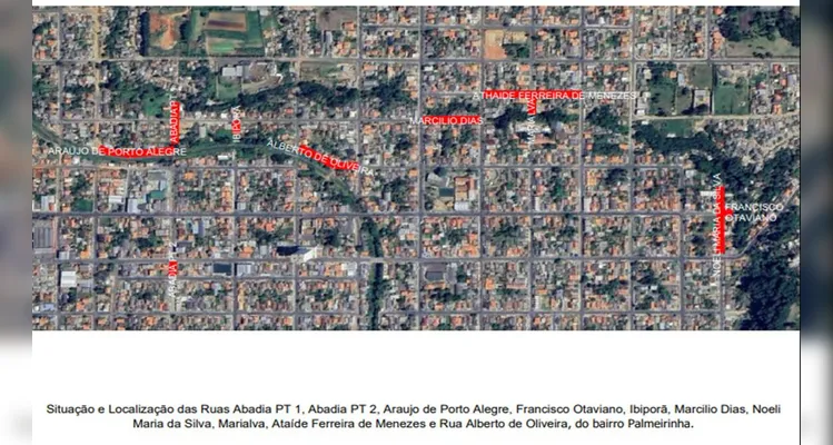 Ruas que ainda devem ser pavimentadas na região do bairro Palmeirinha, em Ponta Grossa