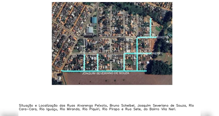 Ruas que ainda devem ser pavimentadas na região do bairro Vila Neri, em Ponta Grossa