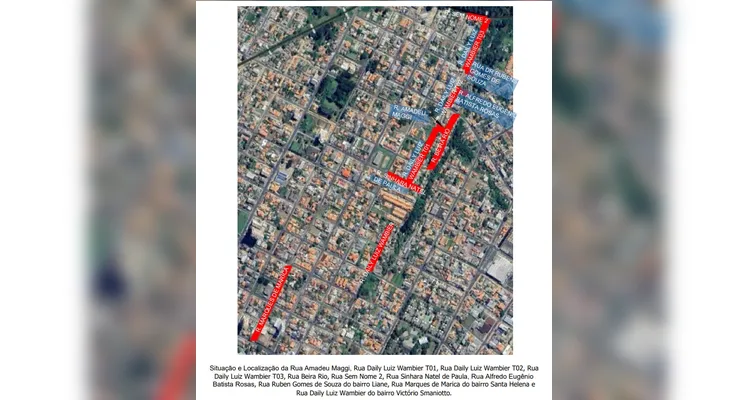 Ruas que ainda devem ser pavimentadas na região do bairro Santa Helena, em Ponta Grossa