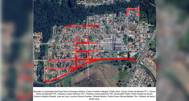 Ruas que ainda devem ser pavimentadas na região do bairro Santa Lúcia, em Ponta Grossa