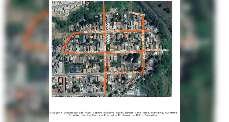 Ruas que ainda devem ser pavimentadas na região do bairro Francelina, em Ponta Grossa
