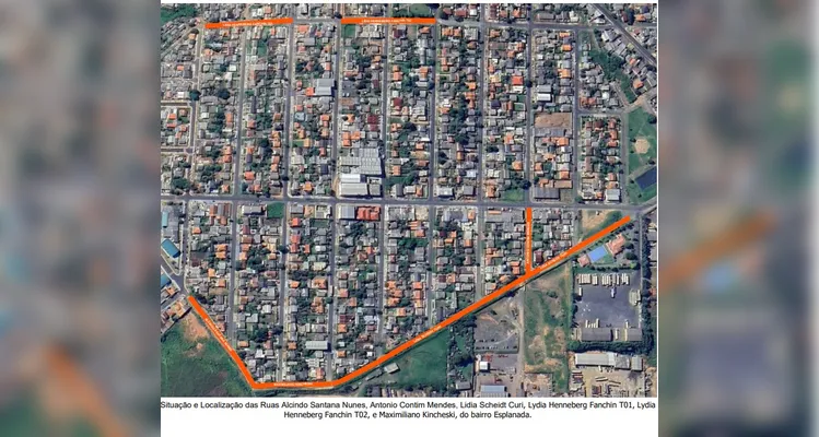 Ruas que ainda devem ser pavimentadas na região do bairro Esplanada, em Ponta Grossa