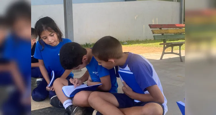 Os alunos escreveram textos dentro da temática proposta e posteriormente compartilharam com os colegas.