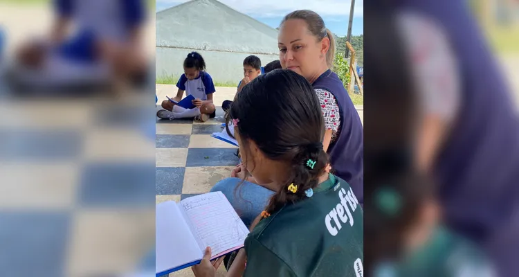 Os alunos escreveram textos dentro da temática proposta e posteriormente compartilharam com os colegas.